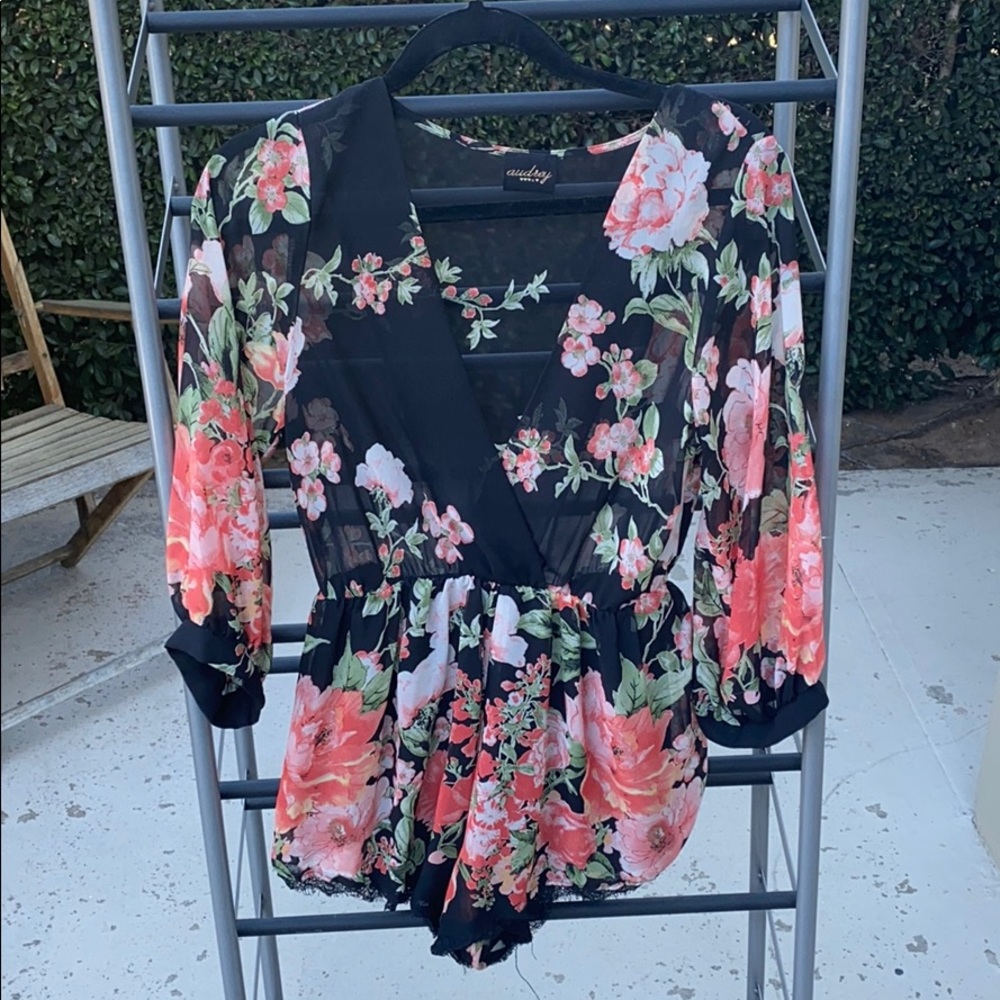Black and pink romper